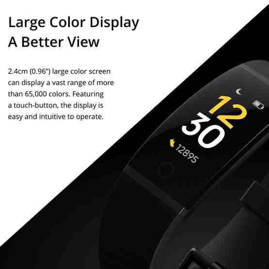 [HK Warehouse] Realme Band 0.96 inch Color Screen IP68 Waterproof Smart Wristband Bracelet, Support Real-time Heart Rate Monitor & Intelligent Tracker & Sleep Quality Monitor & USB Direct Charge(Black) - 9