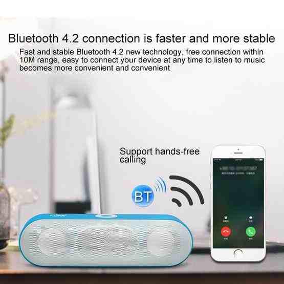 NBY-18 Mobile Phone Wireless Bluetooth Multi-function Mini Speaker, Support TF Card(Blue) - 12