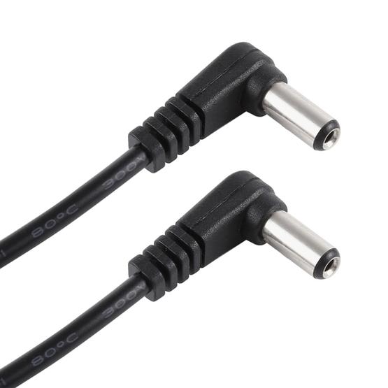 2pcs CCTV DC Power Adapter Cable 5.5x2.1mm Male Plug to 3.5x1.1mm Male Plug RA 