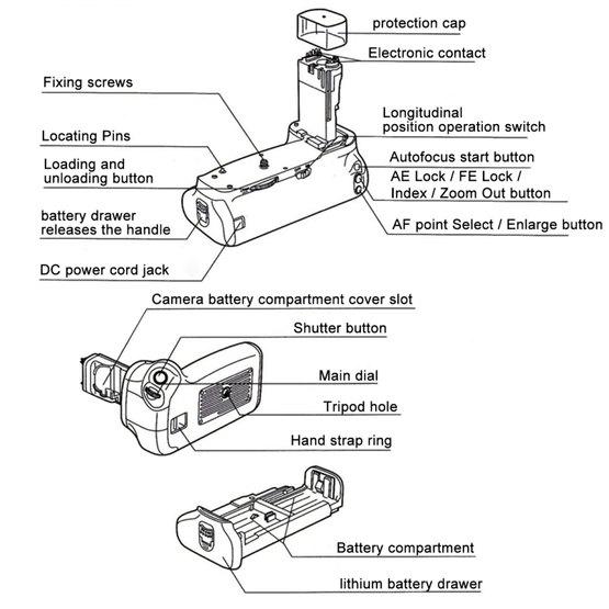 PULUZ Vertical Camera Battery Grip for Nikon D7100 / D7200 Digital SLR Camera - 3
