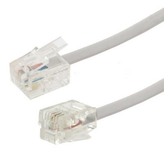 2 Core RJ11 to RJ11 Telephone cable, Length: 1.5m - 2