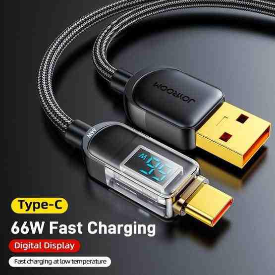 JOYROOM S-AC066A4 66W USB-A to USB-C / Type-C Digital Display Fast Charging Data Cable, Cable Length:1.2m - 2