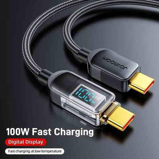 JOYROOM S-CC100A4 100W USB-C / Type-C to USB-C / Type-C Digital Display Fast Charging Data Cable, Cable Length:1.2m (Black) - 2
