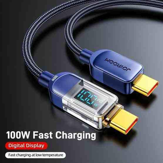 JOYROOM S-CC100A4 100W USB-C / Type-C to USB-C / Type-C Digital Display Fast Charging Data Cable, Cable Length:1.2m (Blue) - 2