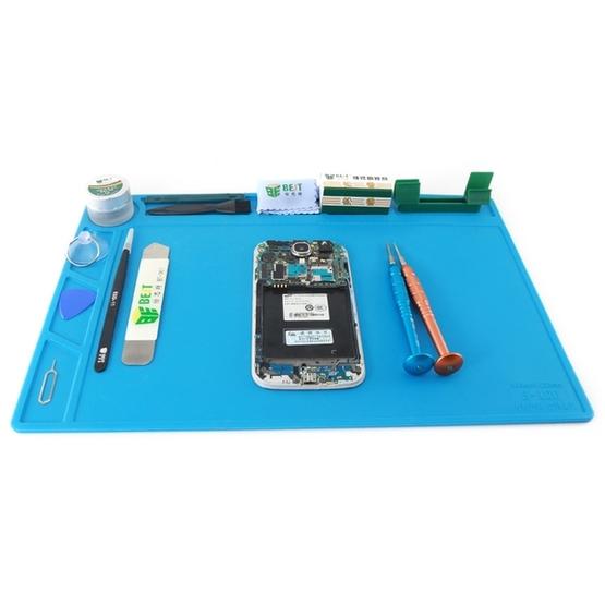 BEST-S-120 Heat-resistant BGA Soldering Station Silicone Heat Gun Insulation Pad Repair Tools Maintenance Platform Desk Mat(Blue) - 4