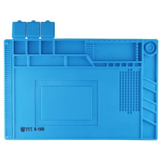 BEST-S-160 Heat-resistant BGA Soldering Station Silicone Heat Gun Insulation Pad Repair Tools Maintenance Platform Desk Mat(Blue) - 2