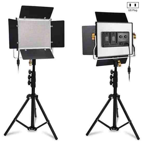 VLOGLITE W660S For Video Film Recording 3200-6500K Lighting LED Video Light With Tripod, Plug:US Plug - 1