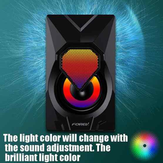 FOREV FV-209 One Pair Digital Mini Speakers Multimedia Colorful Lights  Subwoofer Small Speaker - Flutter Shopping Universe