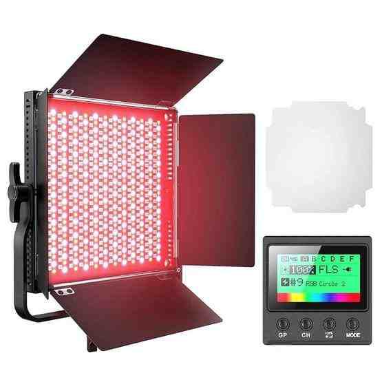 Pixel K80RGB Full Color Photography Fill Light High Brightness Panel Lamp With LCD Display(A Set+UK Plug Adapter) - 2
