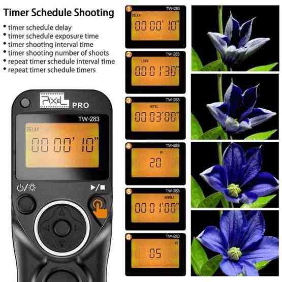 For Canon E3 Pixel TW283 Shutter Wireless Delay Remote Control SLR Shutter Flasher - 8