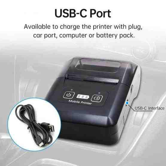 58mm Portable USB Charging Home Phone Bluetooth Thermal Printer(UK Plug) - 3