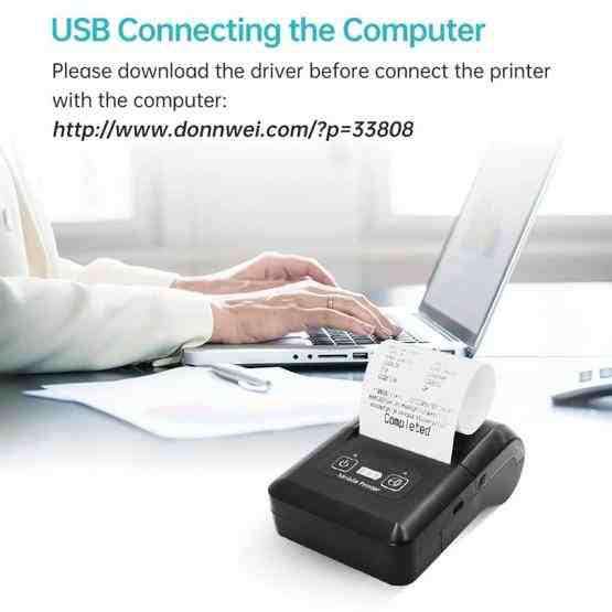 58mm Portable USB Charging Home Phone Bluetooth Thermal Printer(UK Plug) - 4