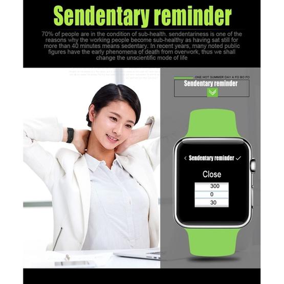 DOMINO DM09 1.54 inch IPS Full View Full Fitting Capacitive Touch Screen MTK2502C-ARM7 Bluetooth 4.0 Smart Watch Phone, Support GSM / Smart Knob / Raise to Bright Screen / Flip Hand to Switch Interface / 3D Acceleration / Pedometer Analysis / Sedentary Reminder / Sleep Monitor / Anti-lost / Remote Camera, 128MB+64MB(Green) - 15