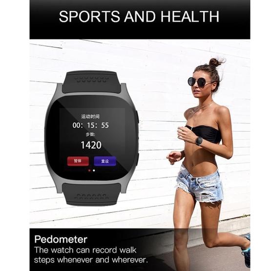 T8 Smart Watch Phone, 1.54 inch IPS Screen 6261D/260MHz, 0.3MP Camera, Support GSM & Dial & Pedometer & Anti-lost & Sleep Monitor & Remote Camera & FM Radio(Blue) - 13