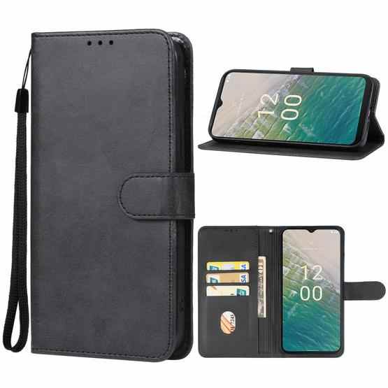 For Nokia C32 Leather Phone Case(Black) - Flutter Shopping Universe